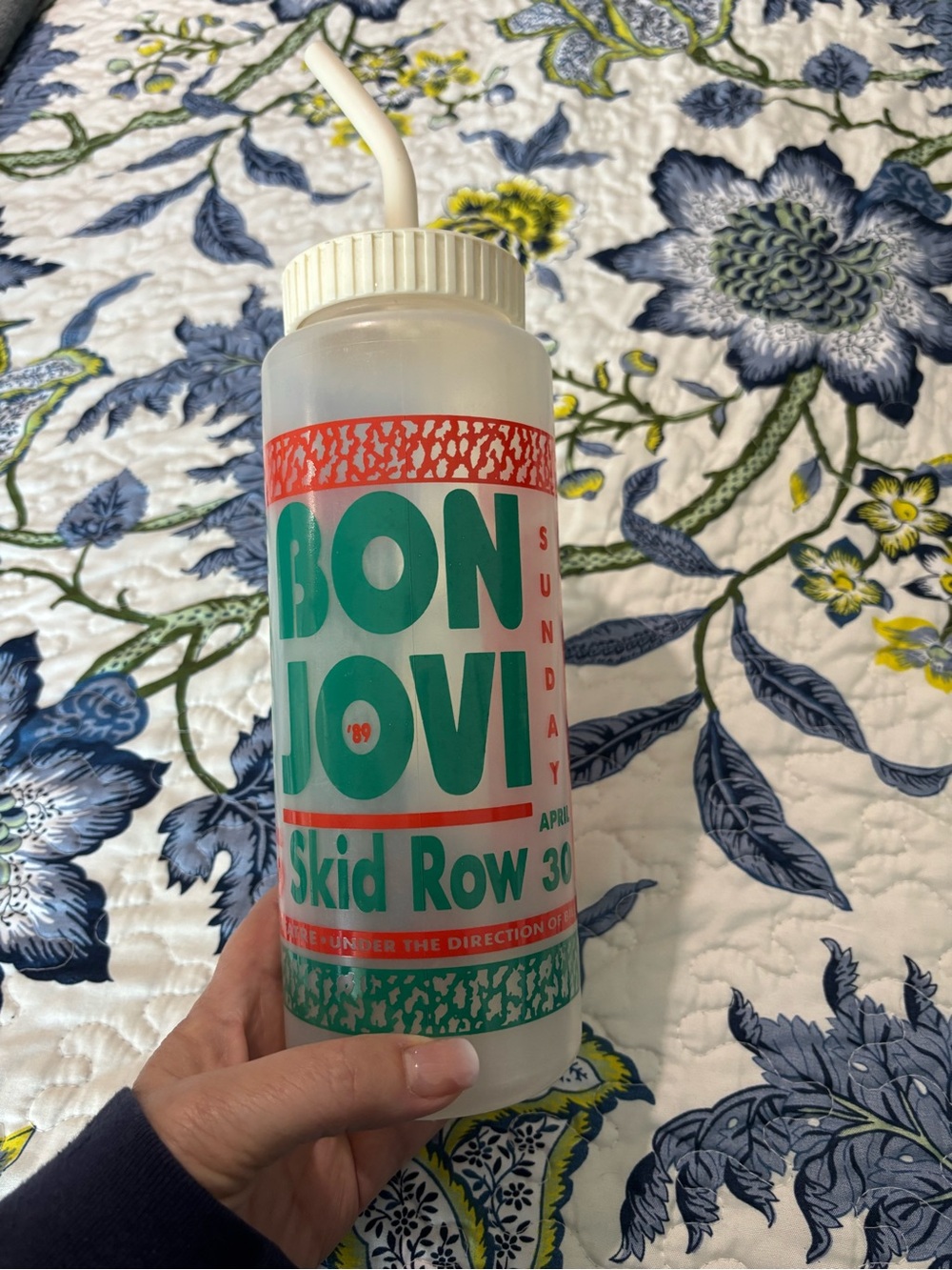 Bon Jovi Skid Row Tour Water Bottle - Green & Red Graphics